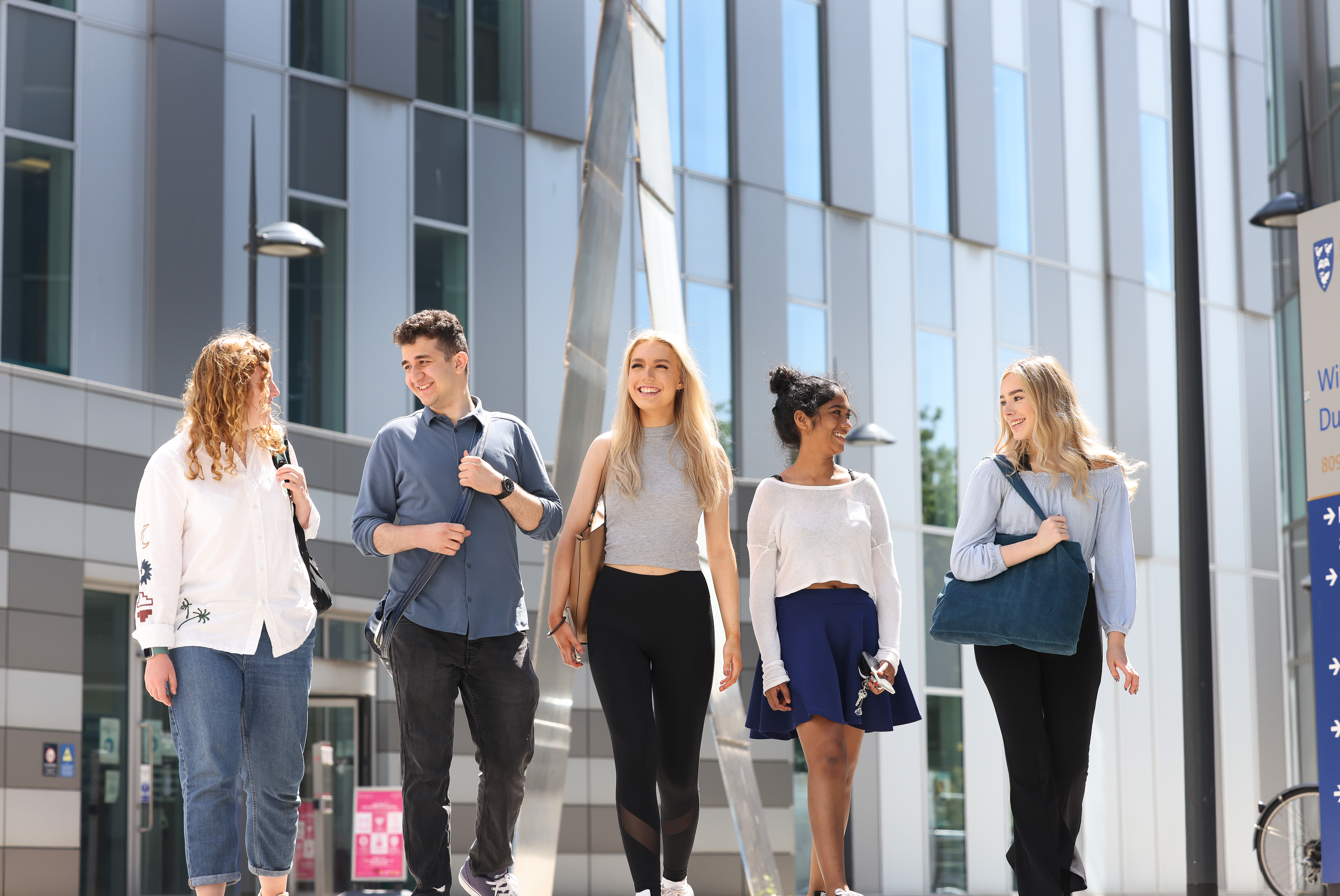 Students walking on campus